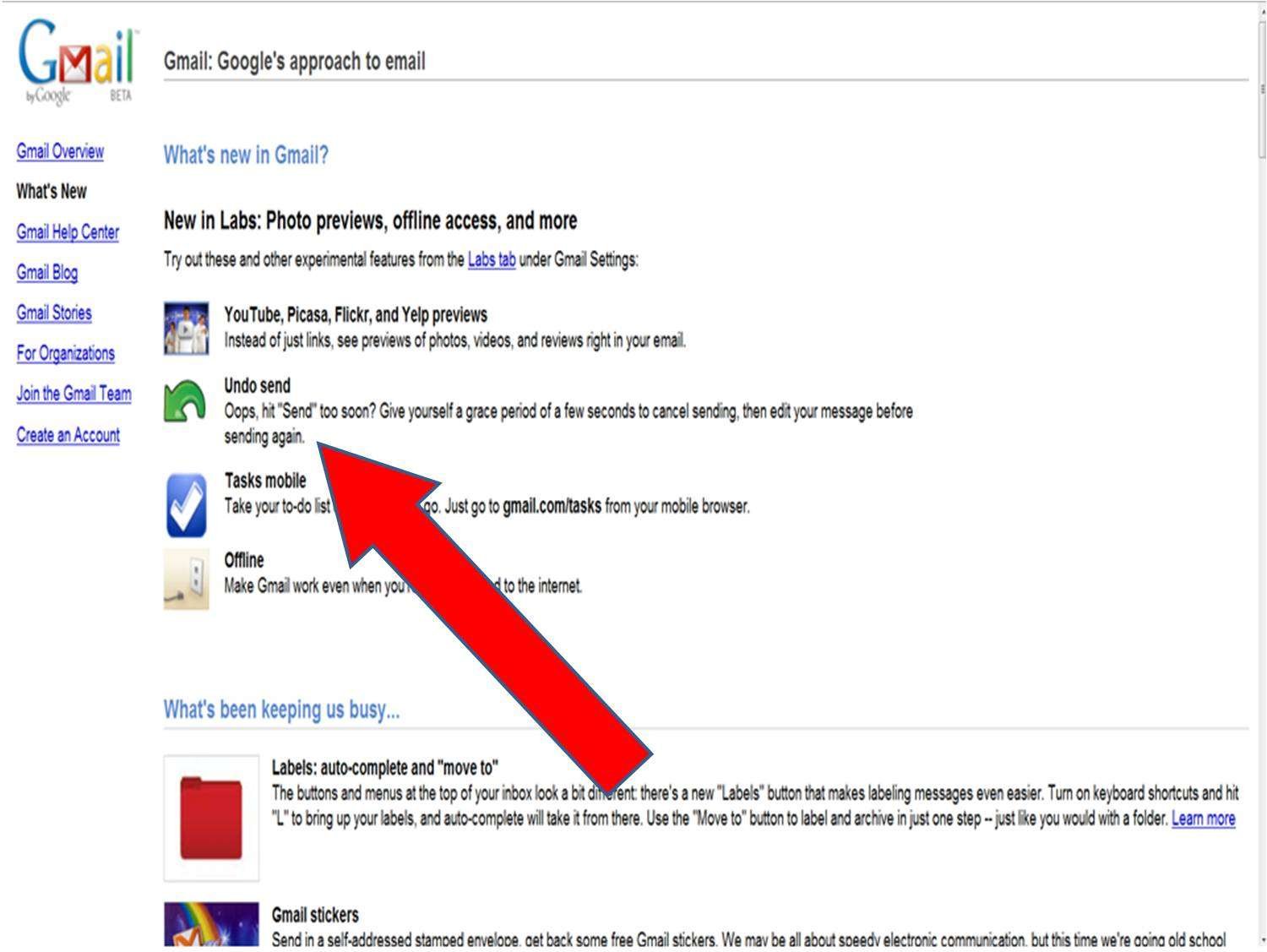 Gmail up with Un-send option for sent mail